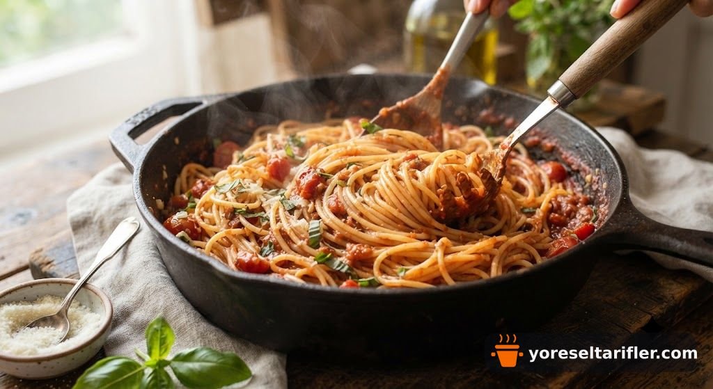 10 Dakikada Vegan Spagetti Tarifi — Adım 7