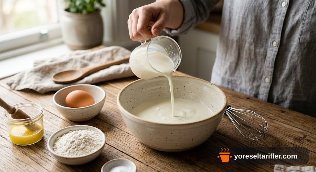 2 Kişilik Yumurtalı Unlu Krep Tarifi — Adım 1