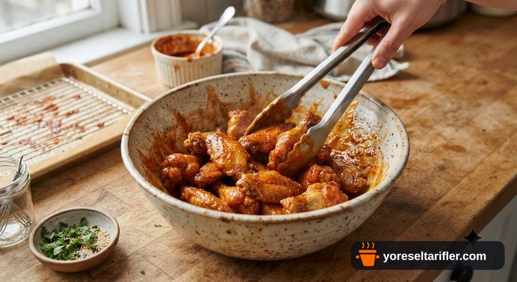 Acı Soslu Çıtır Tavuk Kanadı Tarifi — Adım 6