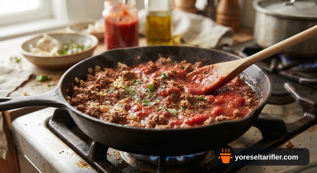 Acılı Kıymalı Lazanya Tarifi — Adım 1