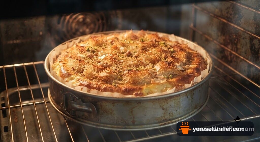 Antep Fıstığı ve Baklava Yufkası Cheesecake Tarifi — Adım 4