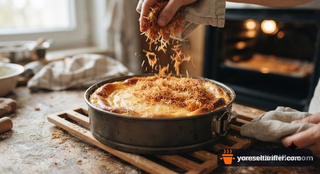 Antep Fıstığı ve Baklava Yufkası Cheesecake Tarifi — Adım 5