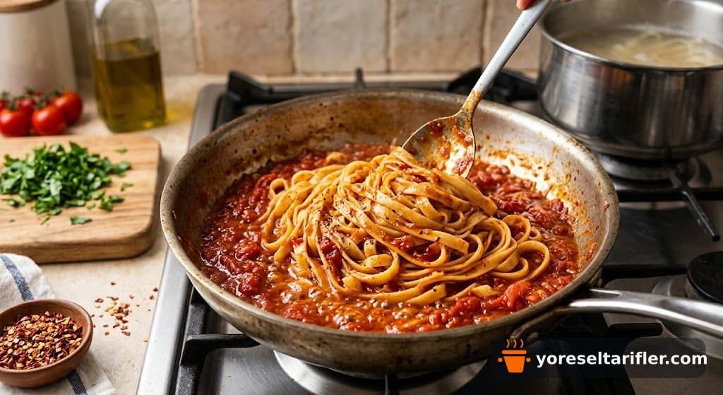 Arabiatta Soslu Fettuccine (Acılı İtalyan) — Adım 3
