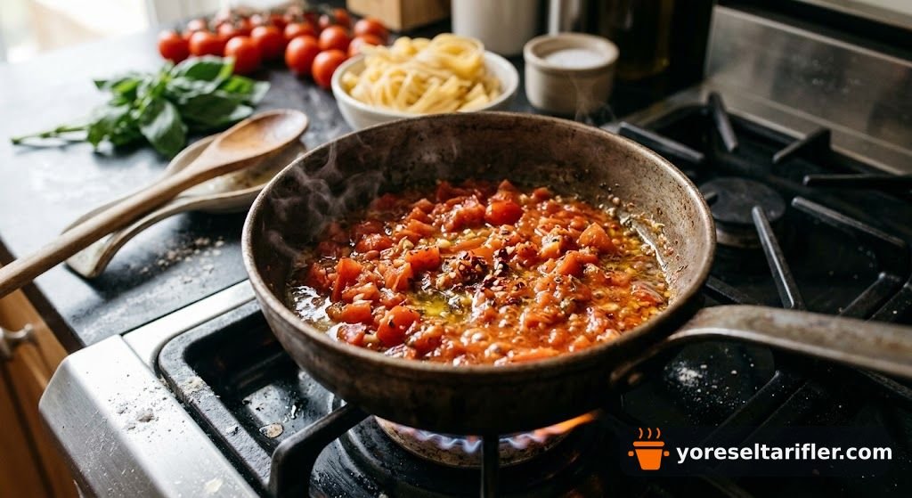 Arabiatta Soslu Fettuccine (Acılı İtalyan) — Adım 4