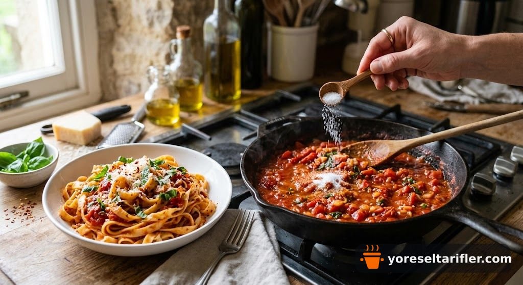 Arabiatta Soslu Fettuccine (Acılı İtalyan) — Adım 7
