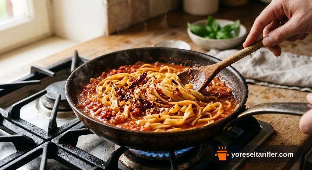 Arabiatta Soslu Fettuccine (Acılı İtalyan) — Adım 8