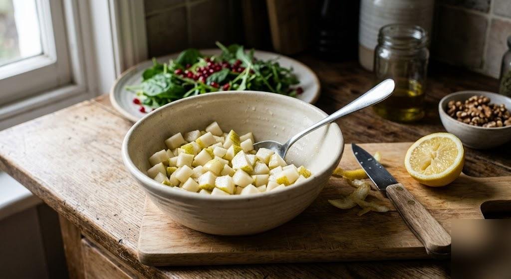 Armut ve Narlı Yeşillik Salatası Tarifi — Adım 1