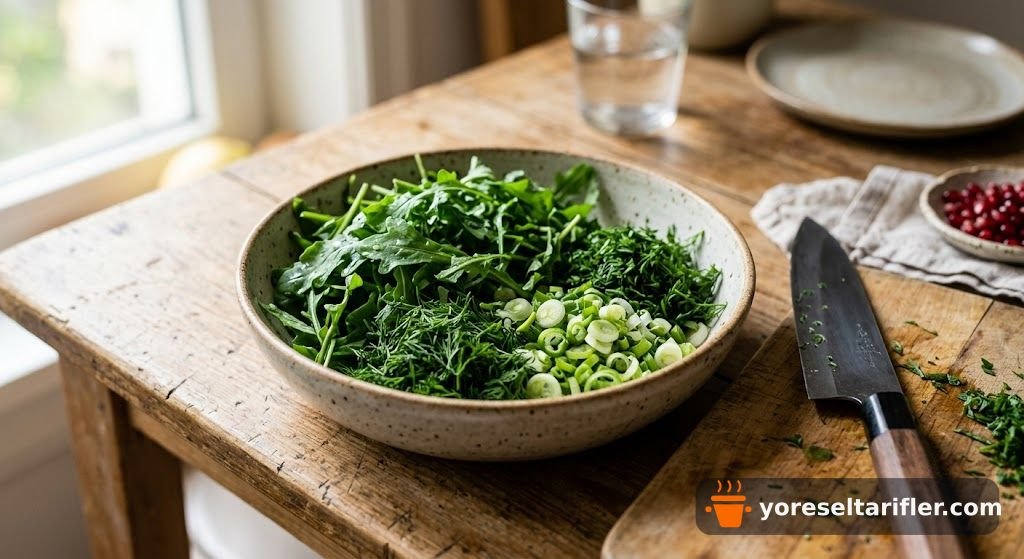 Armut ve Narlı Yeşillik Salatası Tarifi — Adım 2