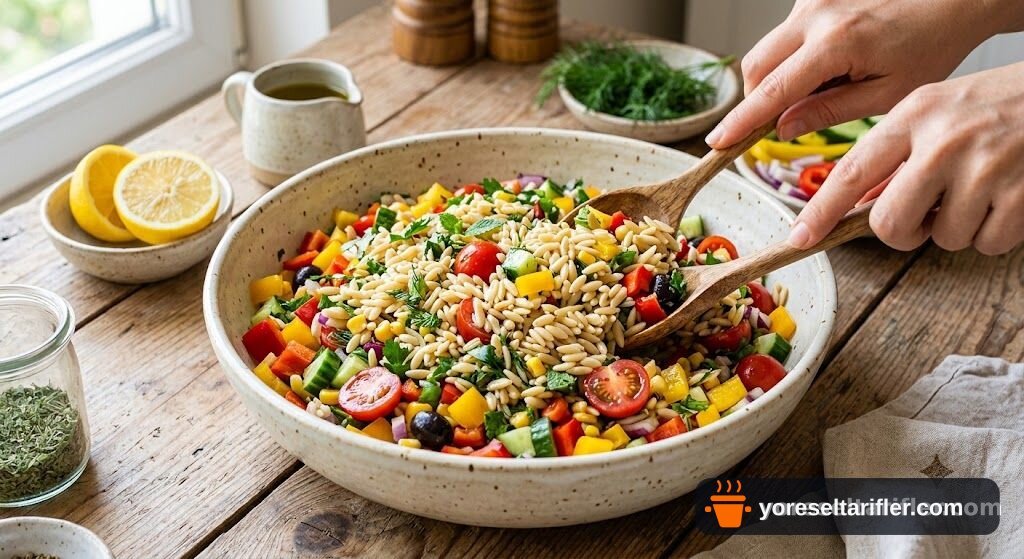 Arpa Şehriyeli Yaz Salatası Tarifi — Adım 3
