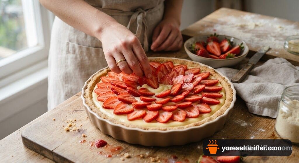 Badem Unu ile Çilekli Tart Tarifi — Adım 7
