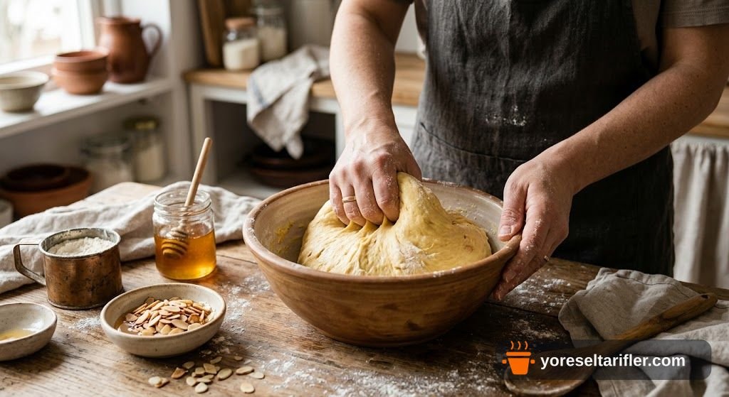 Bademli Ballı Alman Pidesi Tarifi — Adım 1