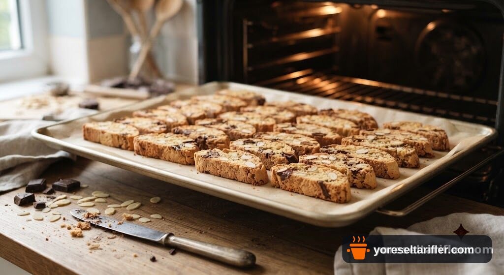 Bademli Çikolatalı Biscotti Tarifi — Adım 6