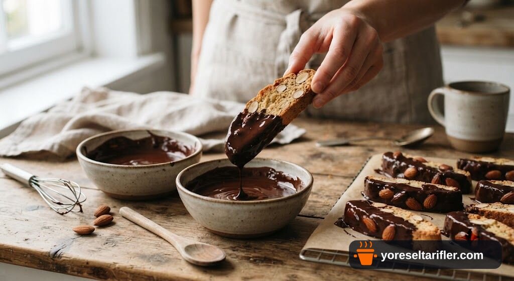 Bademli Çikolatalı Biscotti Tarifi — Adım 7