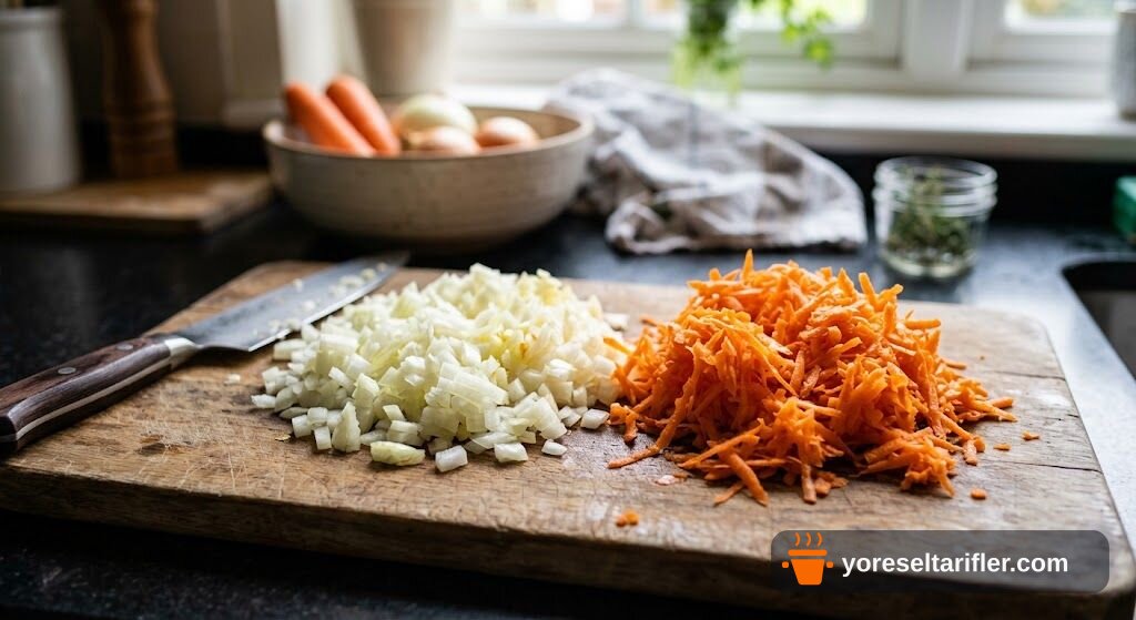 Baharatlı Havuçlu Soğanlı Omlet Tarifi — Adım 1