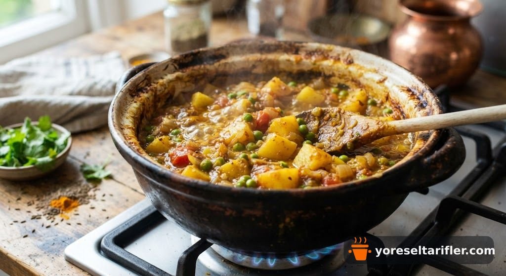 Baharatlı Patates Bezelye Köri Tarifi — Adım 5