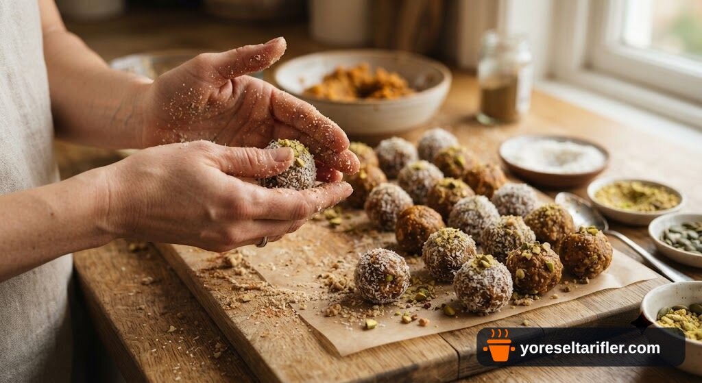 Bal Kabağı ve Hurma Yulaf Topları Tarifi — Adım 7