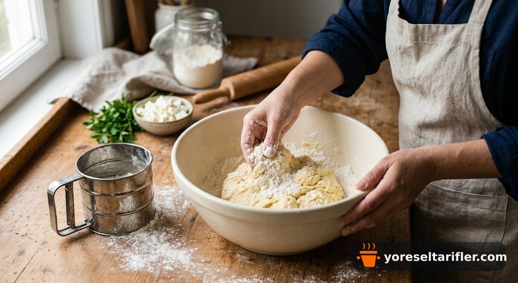 Beyaz Peynirli Kıyır Poğaça Tarifi — Adım 3