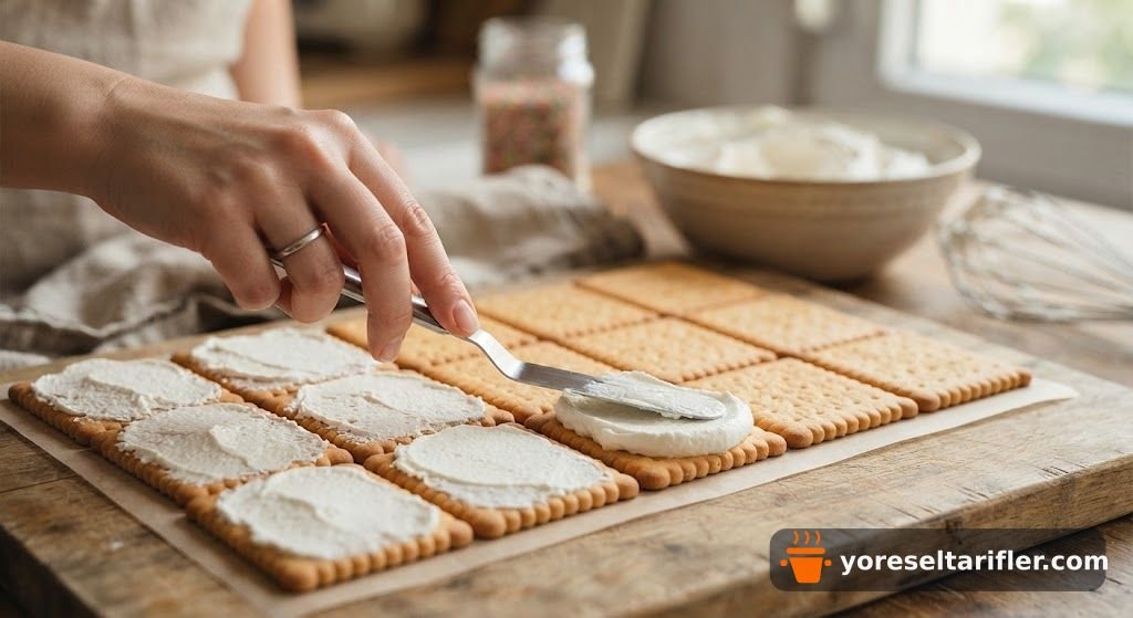 Bisküvili Kremşantımlı Yaş Pasta Tarifi — Adım 9