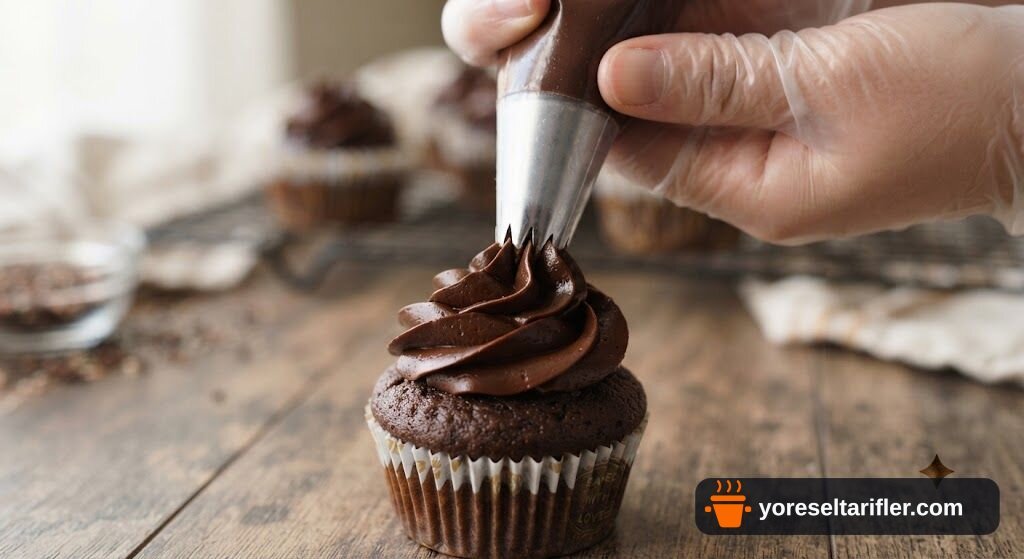 Bitter Çikolata ve Kahve Kremalı Cupcake Tarifi — Adım 6