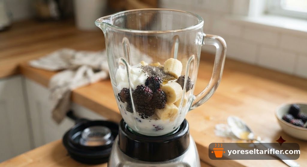Böğürtlen Muz Smoothie Tarifi — Adım 1