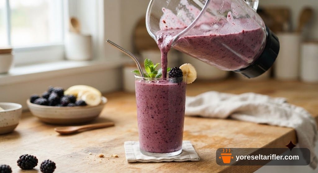 Böğürtlen Muz Smoothie Tarifi — Adım 3