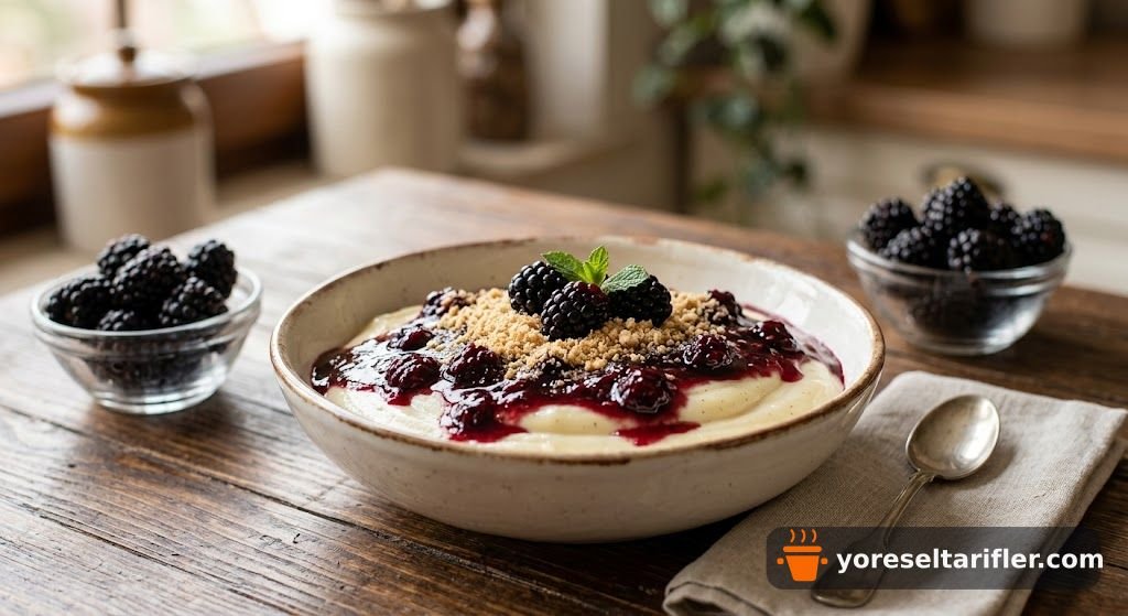 Böğürtlen Soslu Yumuşacık Muhallebi Tarifi — Adım 4