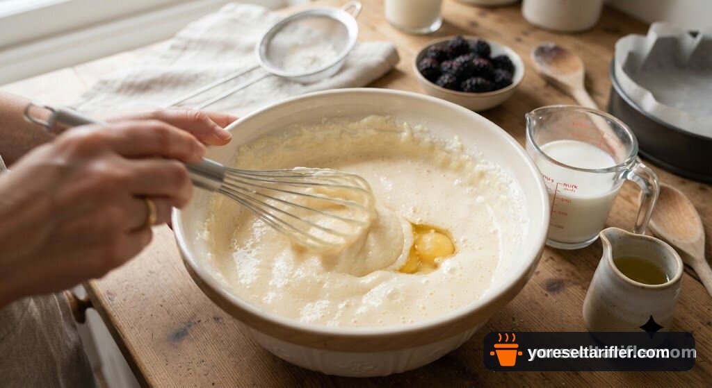 Böğürtlen Soslu Yumuşak Kek Tarifi — Adım 1
