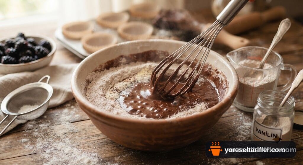 Böğürtlenli Çikolatalı Cupcake Tarifi — Adım 3