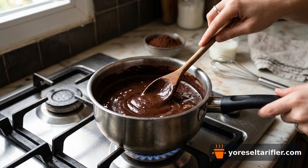 Bol Kakaolu Çikolata Şelalesi Tart Tarifi — Adım 3