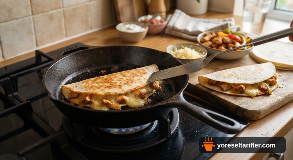 Bol Peynirli Tavuklu Quesadilla Tarifi — Adım 6