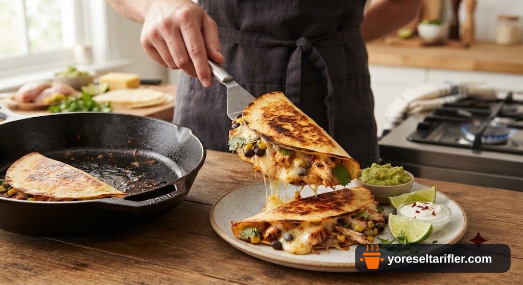 Bol Peynirli Tavuklu Quesadilla Tarifi — Adım 8