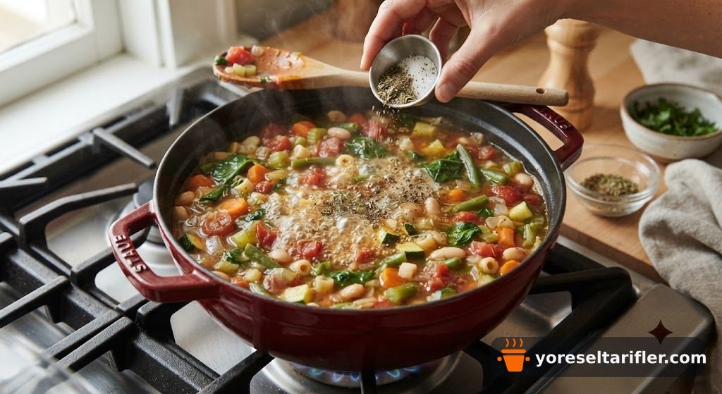 Bol Sebzeli Minestrone Çorbası Tarifi — Adım 6