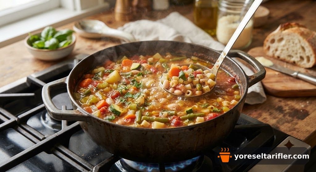 Bol Sebzeli Minestrone Çorbası Tarifi — Adım 7