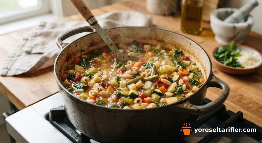 Bol Sebzeli Minestrone Çorbası Tarifi — Adım 8