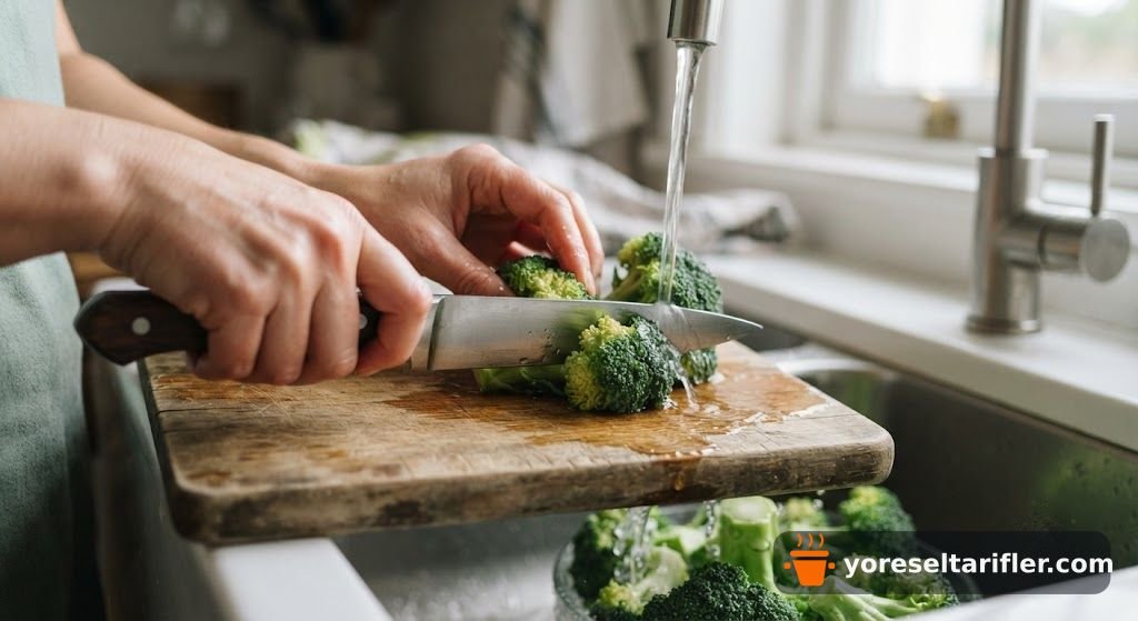 Buharda Pişmiş Brokoli Salatası Tarifi — Adım 1