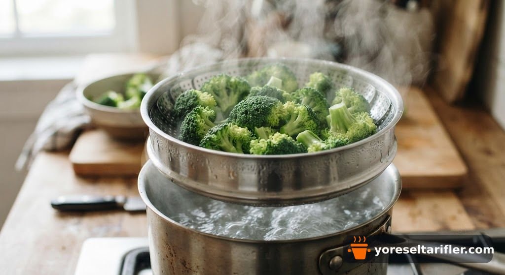 Buharda Pişmiş Brokoli Salatası Tarifi — Adım 2