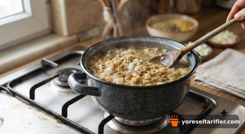 Bulgurlu Yeşil Mercimek Çorbası Tarifi — Adım 2
