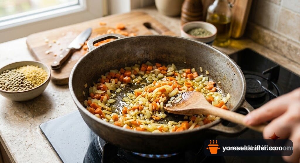 Bulgurlu Yeşil Mercimek Çorbası Tarifi — Adım 4