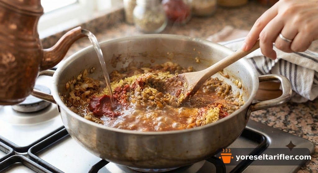 Bulgurlu Yeşil Mercimek Çorbası Tarifi — Adım 5