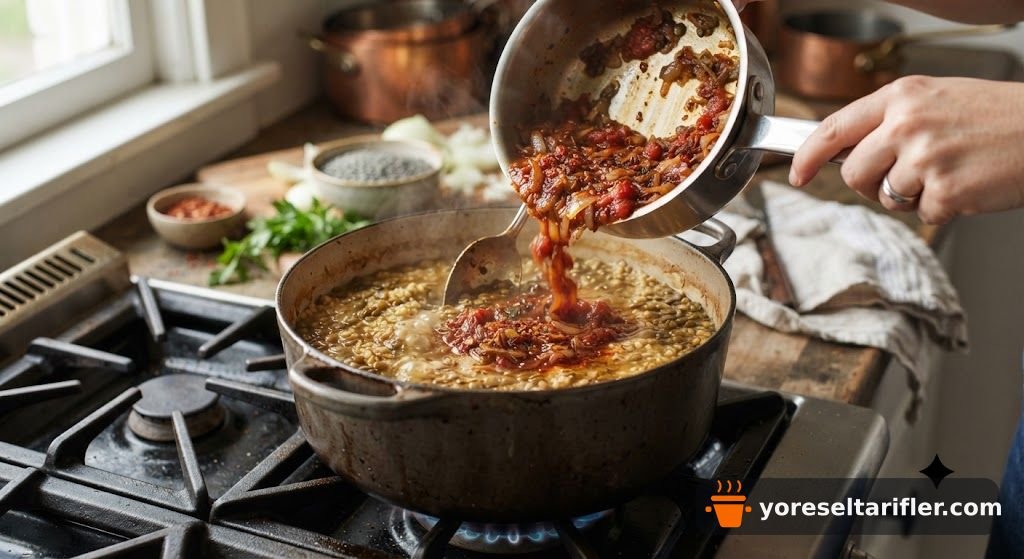 Bulgurlu Yeşil Mercimek Çorbası Tarifi — Adım 6