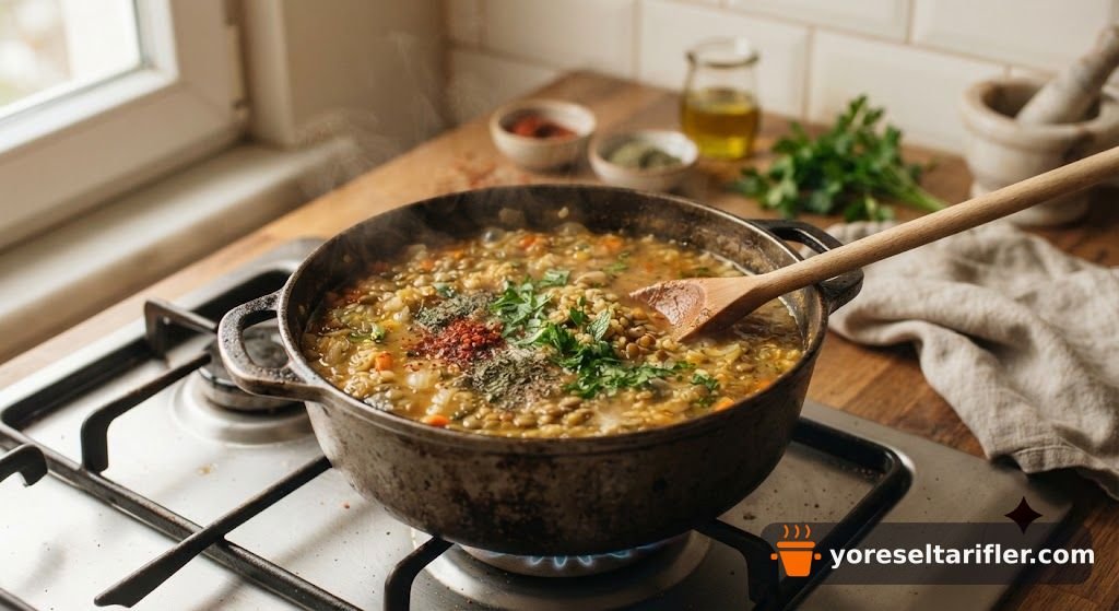 Bulgurlu Yeşil Mercimek Çorbası Tarifi — Adım 7