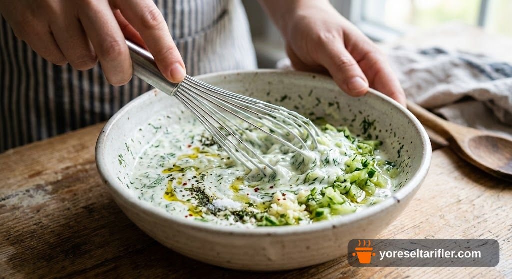 Cacık Soslu Sebzeli Wrap Tarifi — Adım 2