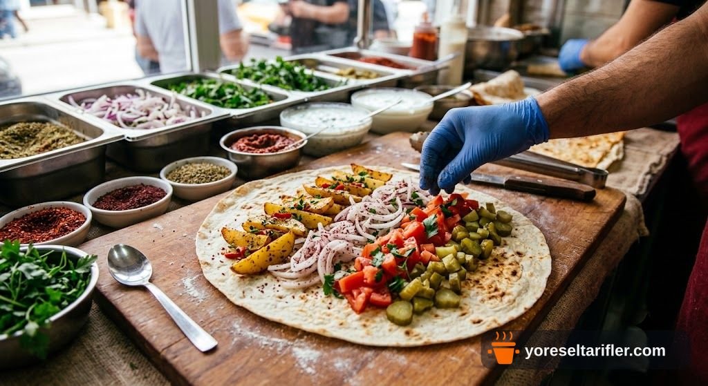 Cacık Soslu Sebzeli Wrap Tarifi — Adım 4