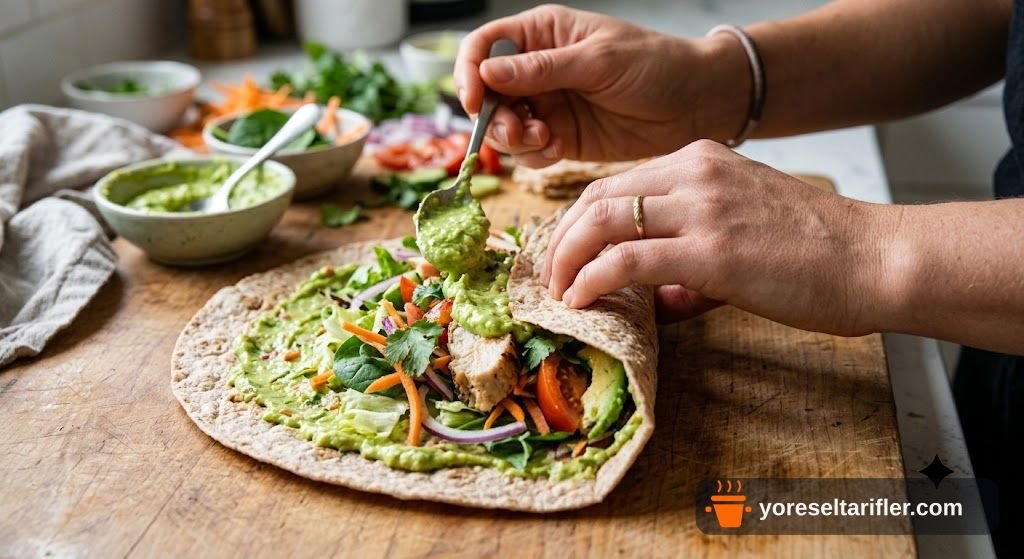 Cacık Soslu Sebzeli Wrap Tarifi — Adım 5
