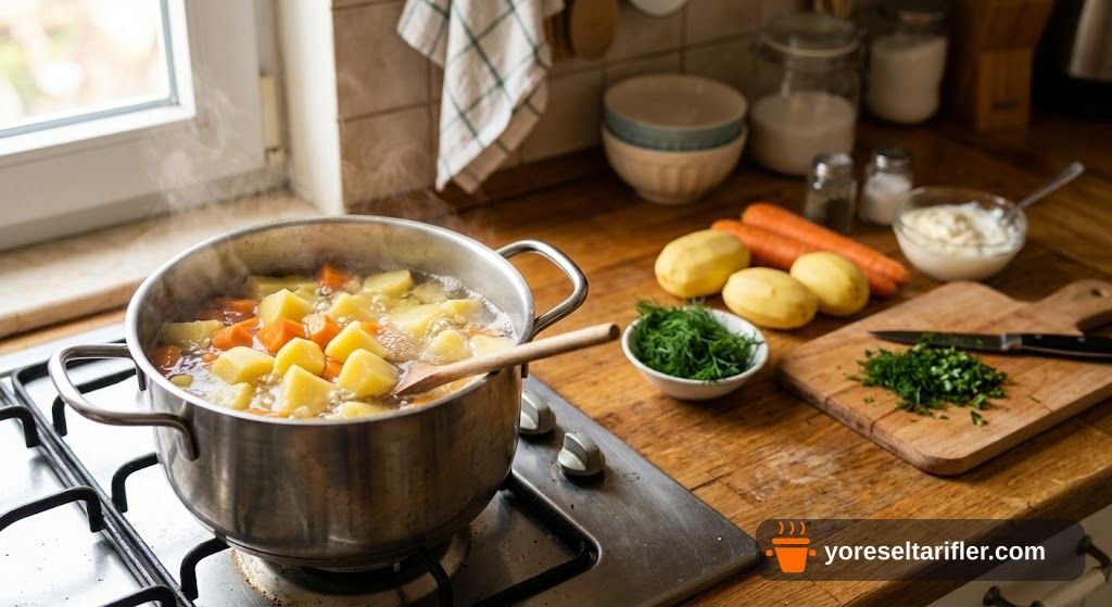 Çam Ağacı Görünümlü Patatesli Kaseli Salata Tarifi — Adım 1