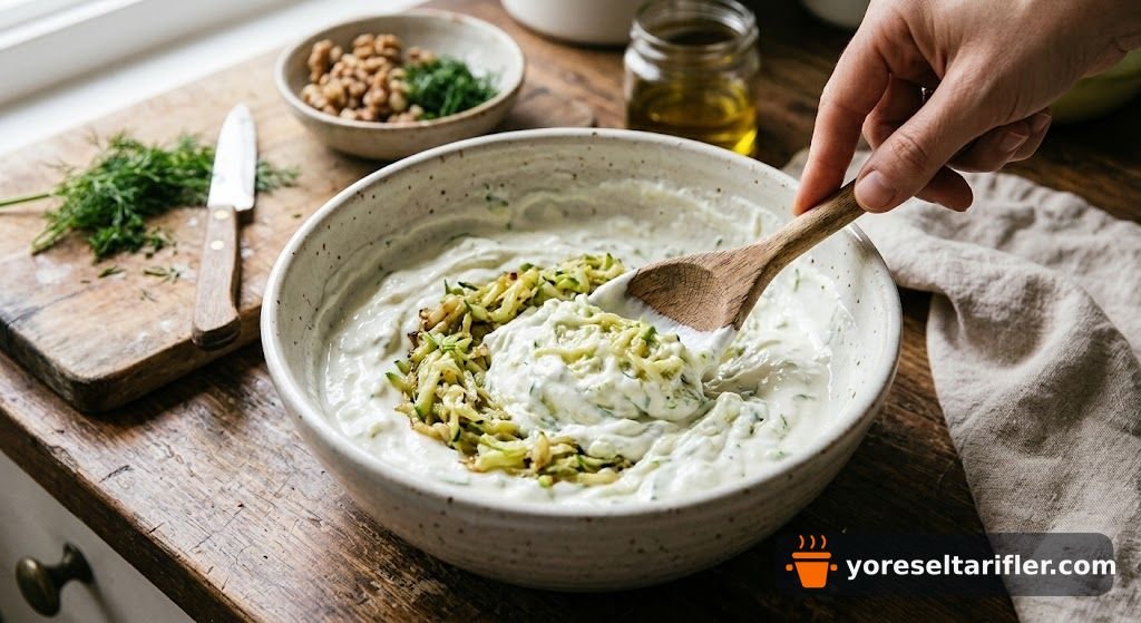 Ceviz Soslu Kabak Yoğurtlama Tarifi — Adım 4