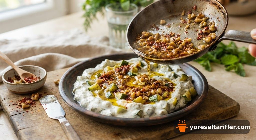 Ceviz Soslu Kabak Yoğurtlama Tarifi — Adım 5