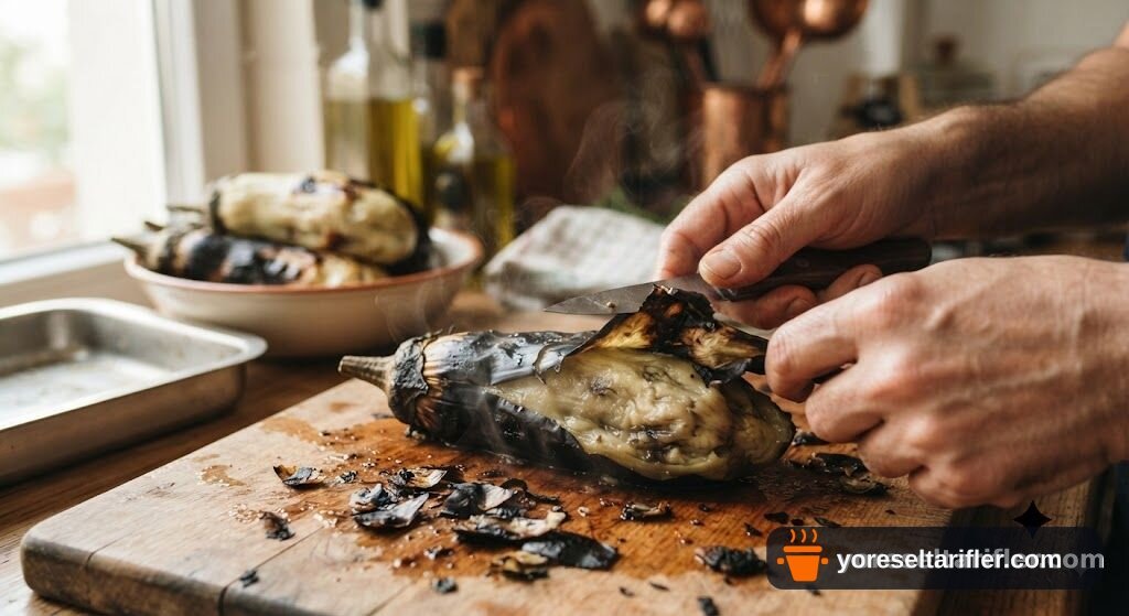 Cevizli Labneli Köz Patlıcan Salatası Tarifi — Adım 2
