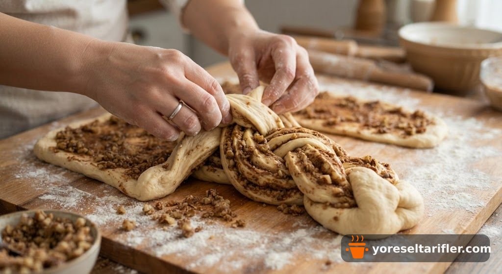 Cevizli Şerbetli Örgü Tatlısı Tarifi — Adım 4