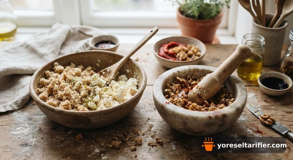 Cevizli ve Peynirli Muhammara Tarifi — Adım 1